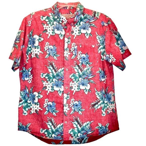 Brooklyn Cloth Hawaiian Shirt in Red/Blue/Green/White Men’s L - Picture 1 of 8